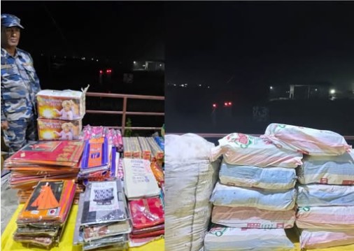 मलंगवामा छापा: रु. १७ लाख ३५ हजार बराबरका प्रतिबन्धित पटका र चोरी पैठारीका कपडा बरामद